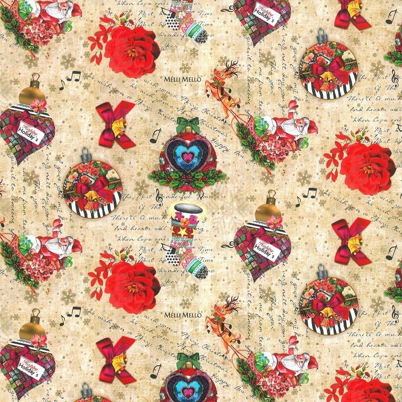 Vervullen Bel terug Nieuwheid Inpakpapier Feestdagen - Melli Mello - Kerstballen - Rood op Beige (Nr.  90135) - 50 cm | Paco Verpakkingen