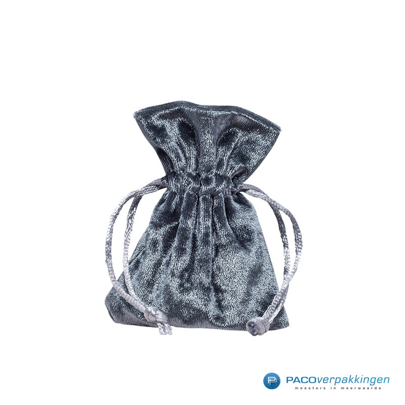 Classificatie Ontspannend Cordelia Velvet zakjes - Blauwgrijs - 8x11 cm| Paco Verpakkingen